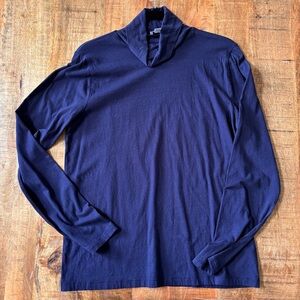 Navy Tissue Turtleneck Top